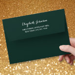 Elegant Green Pre Addressed 5x7 Wedding Invitation Envelope<br><div class="desc">Create your own custom, personalized, simple, elegant, stylish, beautiful white script / typography, classic, dark green, beautiful textural surface linen wedding invitations / greeting cards envelopes. Simply enter the couple's names (bride & groom / wife & husband) / your name / family name / company name, and address. Perfect for...</div>