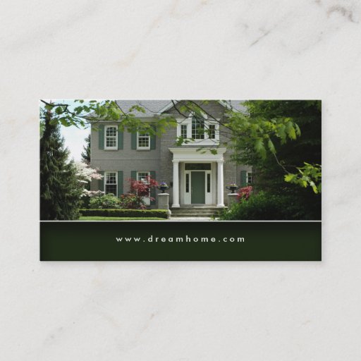 Customizable Elegant Green Real Estate House Business Card