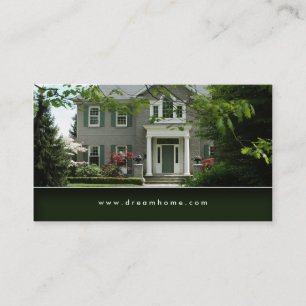 Elegant Green Real Estate House Business Card