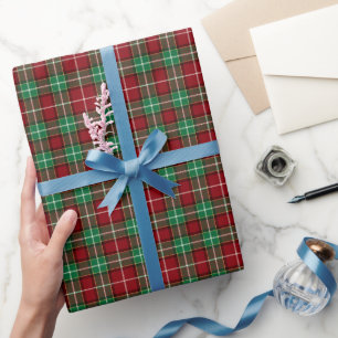Elegant green & red tartan plaid Personalized Wrapping Paper