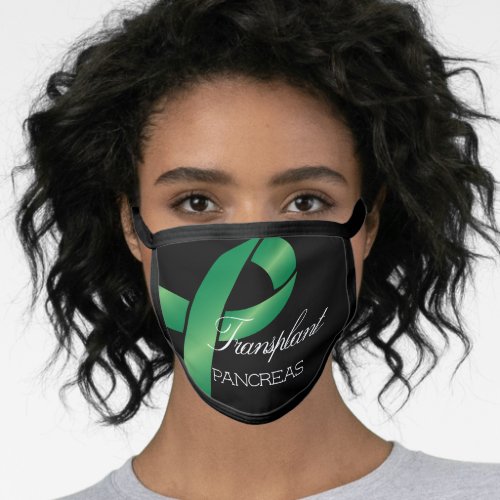 Elegant Green Ribbon Transplant Custom  Face Mask