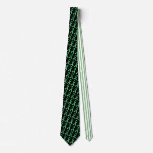 Elegant Green Ribbon Transplant Organ Donation Neck Tie
