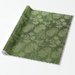 Elegant green royal damask floral pattern wrapping paper<br><div class="desc">Vintage damask pattern.</div>