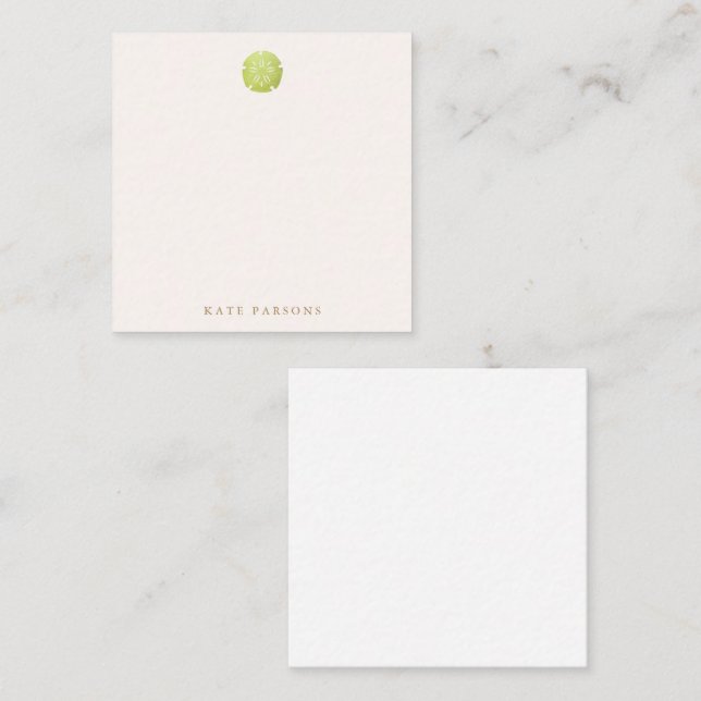 Elegant Green Sand Dollar Note Card (Front/Back)