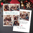 Elegant Green Script 5 Photo Collage Christmas