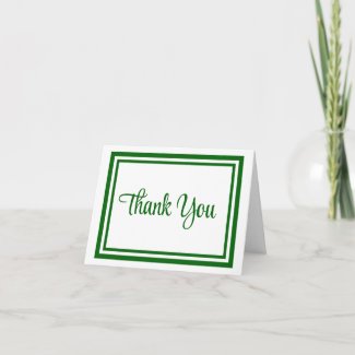 Elegant Green Script Thank You