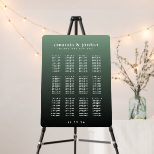 Elegant Green Seating Chart Foam Board