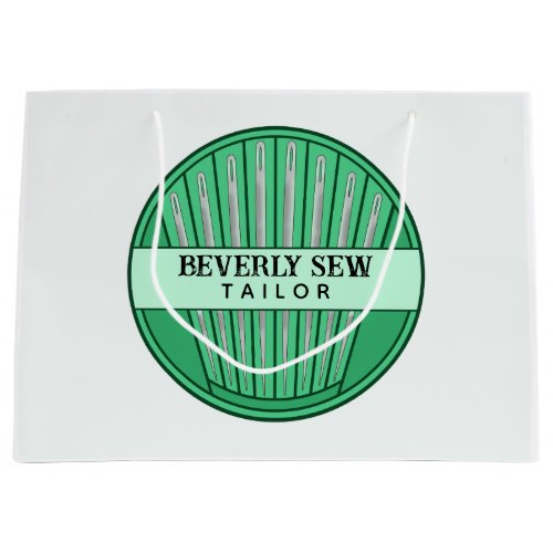 Elegant Green Sewing Needle Kit Packaging Large Gift Bag