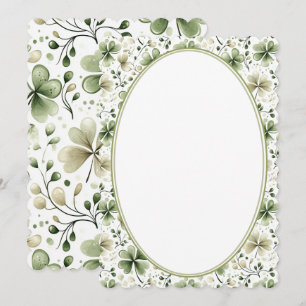 Elegant Green Shamrock Wedding Invitation Design