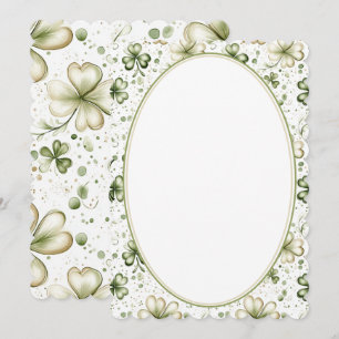 Elegant Green Shamrock Wedding Invitation Design