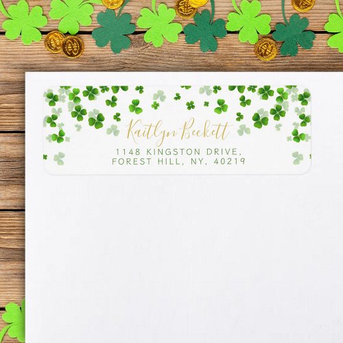 Elegant Green Shamrocks Irish St. Patrick's Day Label Elegant Green Shamrocks Irish St. Patrick's Day Label