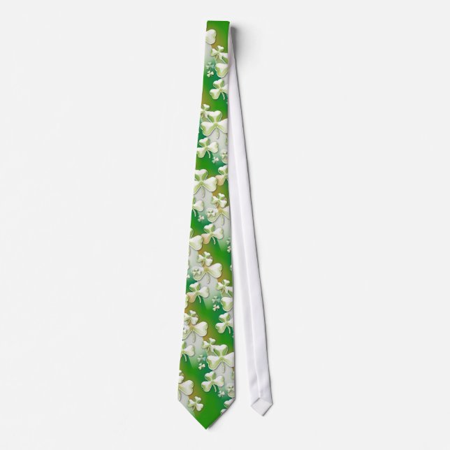 Elegant green Shamrocks Tie (Front)