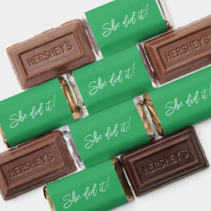 Elegant Green She Did It Graduation Party Hershey's Miniatures