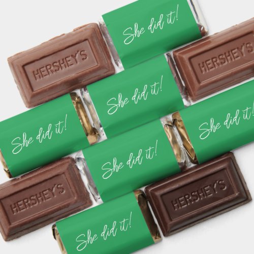 Elegant Green She Did It Graduation Party  Hershey's Miniatures