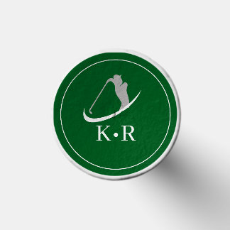 Elegant Green Silver Golf player Monogram Tees