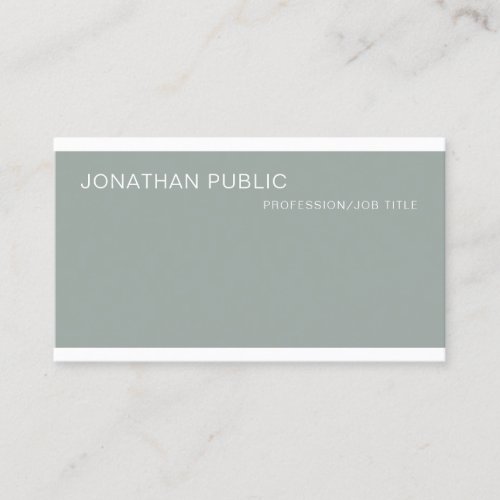 Elegant Green Simple Plain Luxury Professional Business Card
