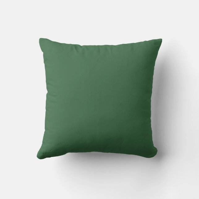 Elegant Green Solid Color  Throw Pillow (Back)