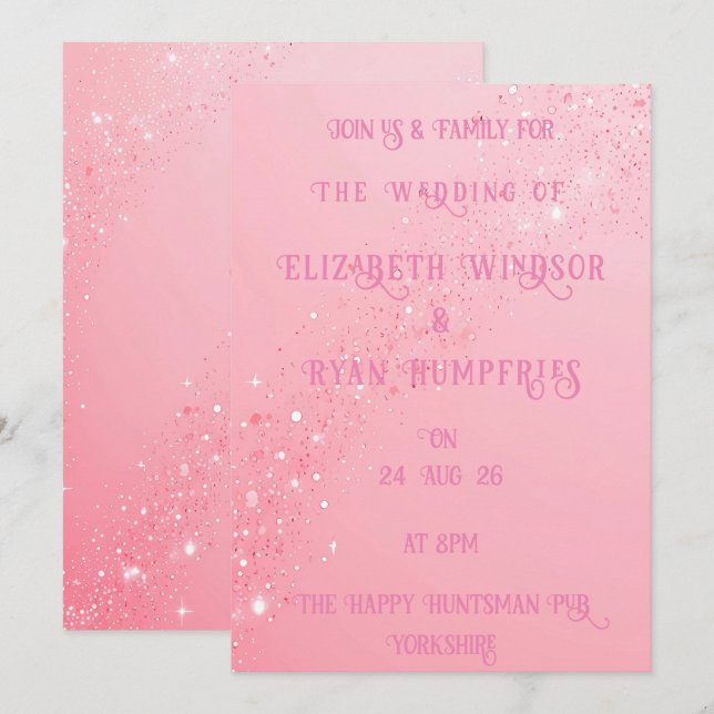 Elegant Green Sparkle Design for Themed Invitation (Front/Back)