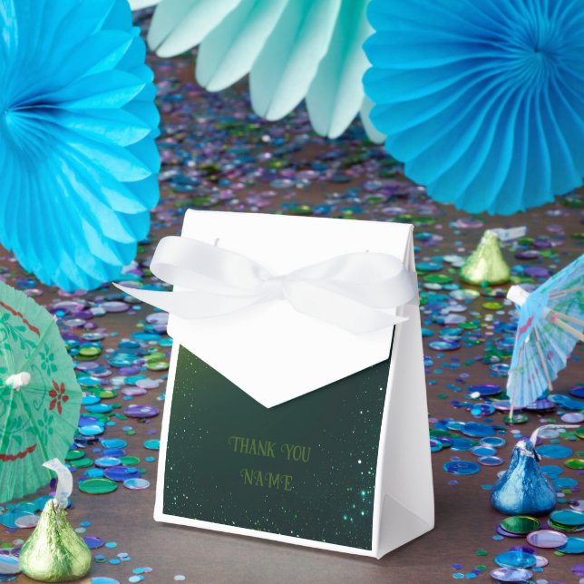 Elegant Green Sparkle Design for Wedding Invites & Favor Boxes (Party)
