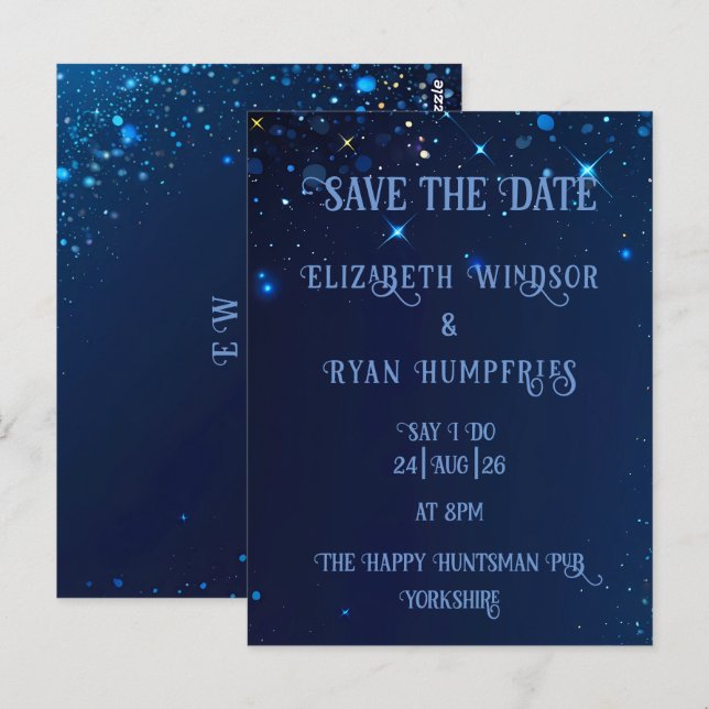 Elegant Green Sparkle Design for Wedding  Postcard (Front/Back)