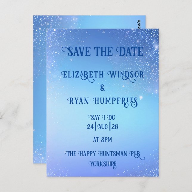 Elegant Green Sparkle Design for Wedding  Postcard (Front/Back)