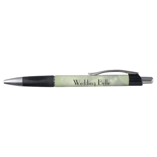 Elegant Green Sparkle personalised Wedding Belle Pen (Top)