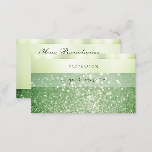 Elegant Green Sparkling Glitter Glamorous Shimmery Business Card