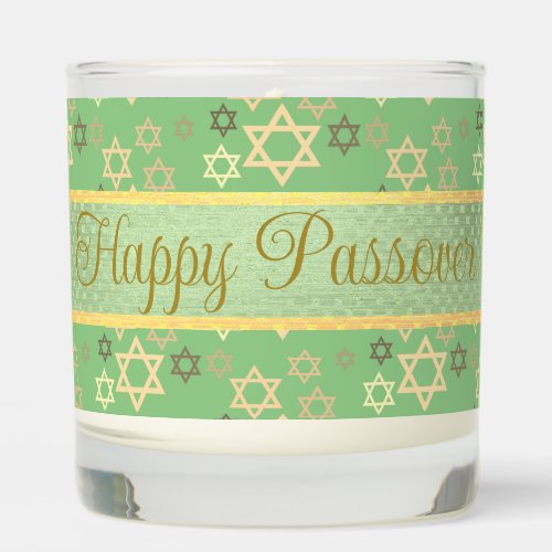 Elegant Green Star of David Passover Jar Candle