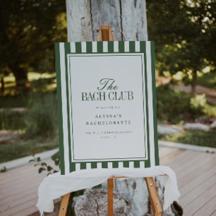 Elegant Green Striped Bachelorette Party Welcome Foam Board