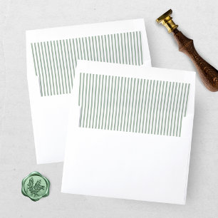 Elegant Green Striped Envelope Liner