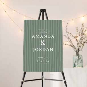 Elegant Green Stripes Foam Board