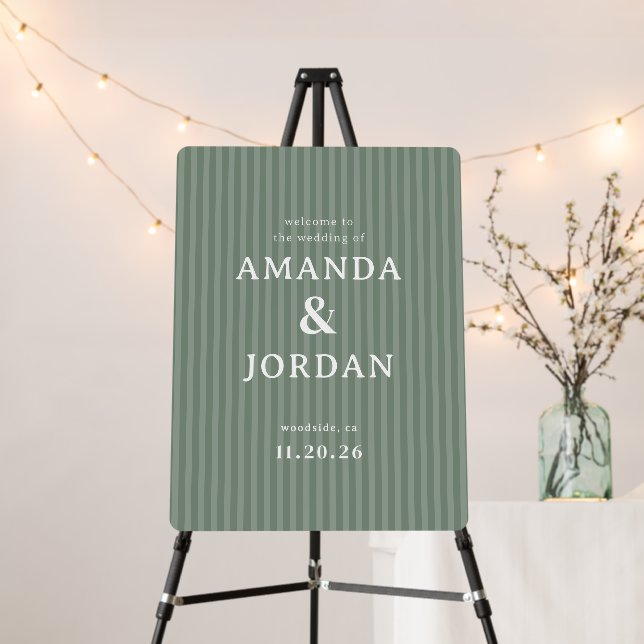 Elegant Green Stripes Foam Board (In Situ (Stand))