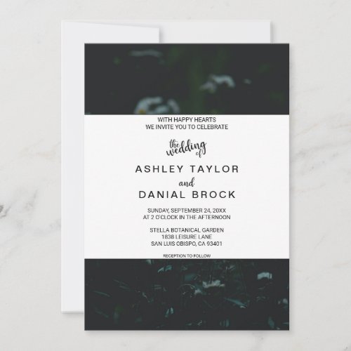 Elegant green sunflower floral summer Wedding Invi Invitation