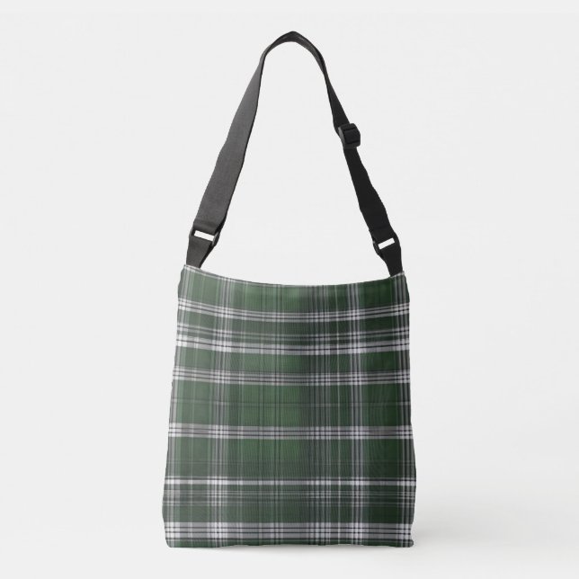 Elegant green tartan crossbody bag (Front)