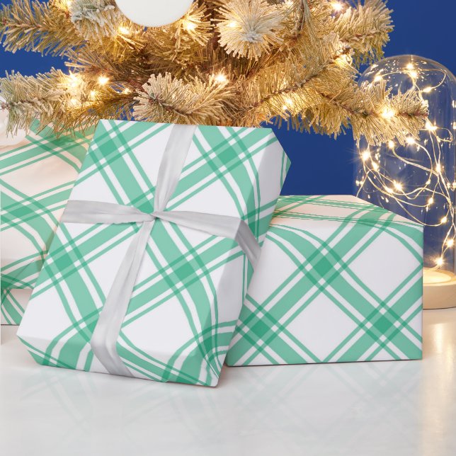 Elegant Green Tartan Plaid Christmas Wrapping Paper (Holidays)