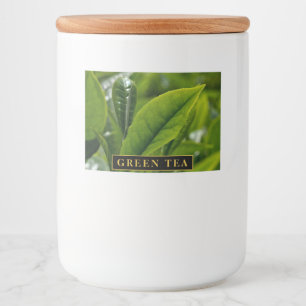 Elegant Green Tea Label for Kitchen or Pantry Use