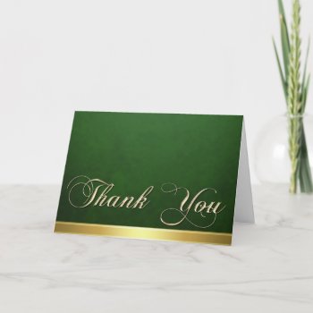 Elegant Green Texture Modern Gold Thank You Card by TheInspiredEdge at Zazzle