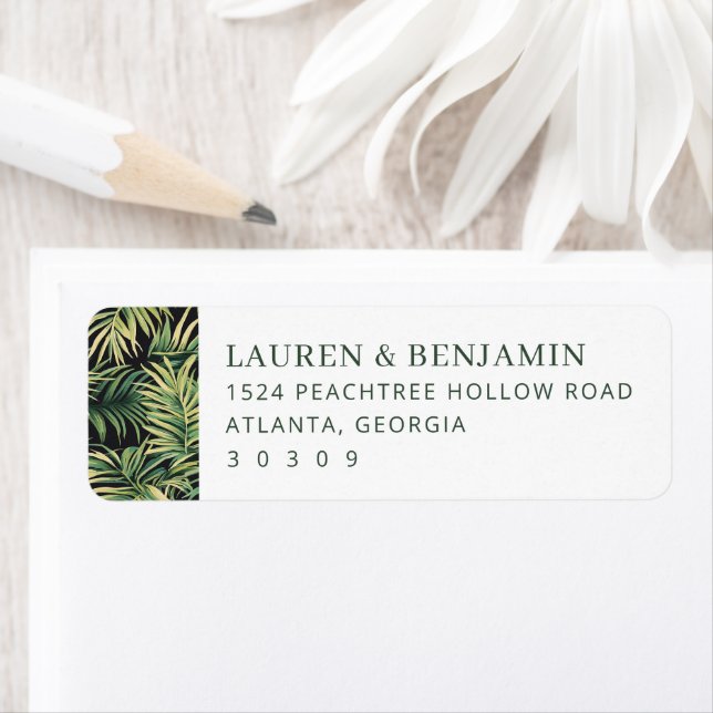 Elegant Green Tropical Palm Label (Insitu)