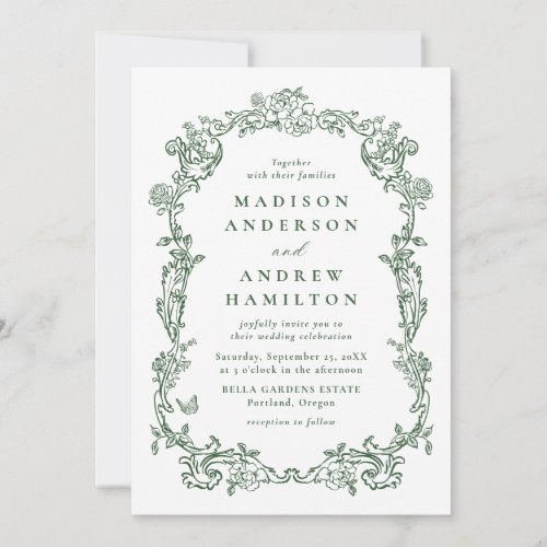 Elegant Green Victorian Floral All in One Wedding