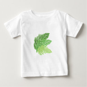 Elegant green watercolor ferns woodland leaves baby T-Shirt
