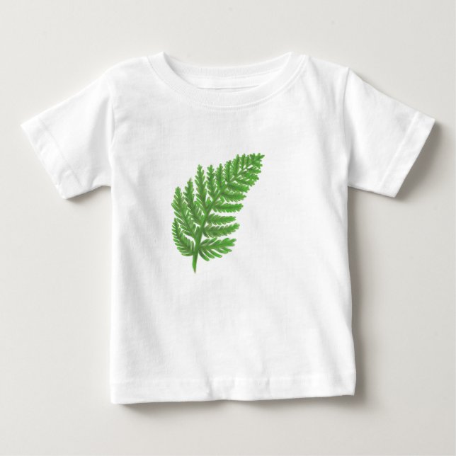Elegant green watercolor ferns woodland leaves baby T-Shirt (Front)