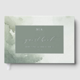 Elegant Green Watercolor Guest Book