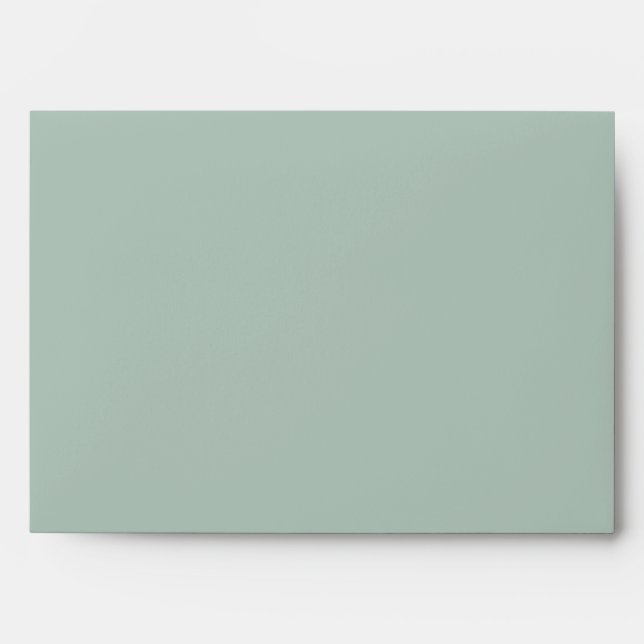 Elegant Green Watercolor Mountain Forest Rustic Envelope (Front)