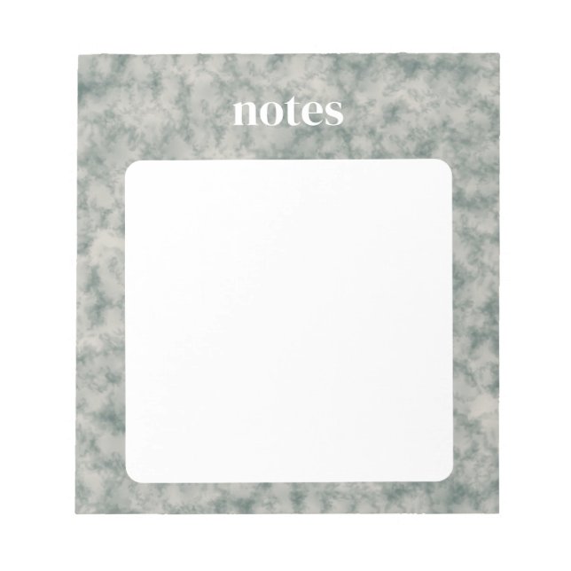 Elegant Green Watercolor Pattern  Notepad (Front)