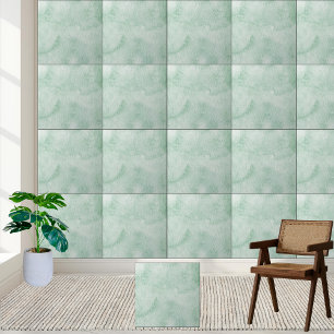 Elegant Green Watercolor Texture Ceramic Tile