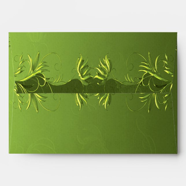 Elegant Green Wedding Envelope (Back (Top Flap))