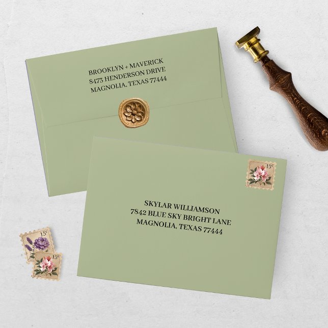 Elegant Green Wedding Envelope (Creator Uploaded)
