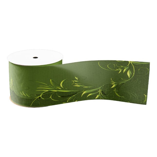Elegant Green Wedding Grosgrain Ribbon (Spool)
