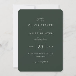 Elegant Green Wedding Invitation
