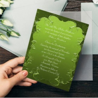 Elegant Green Wedding Invitation